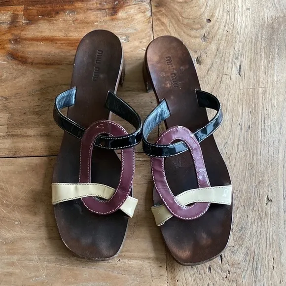 Vintage Miu Miu block heels size 39.5 Italy