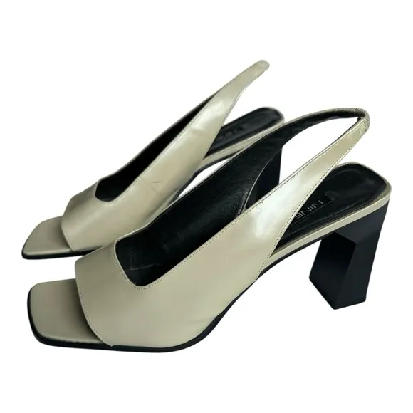 Vintage Nine West Slingback Heels | 90s Square Toe Block Heels | Size 10M