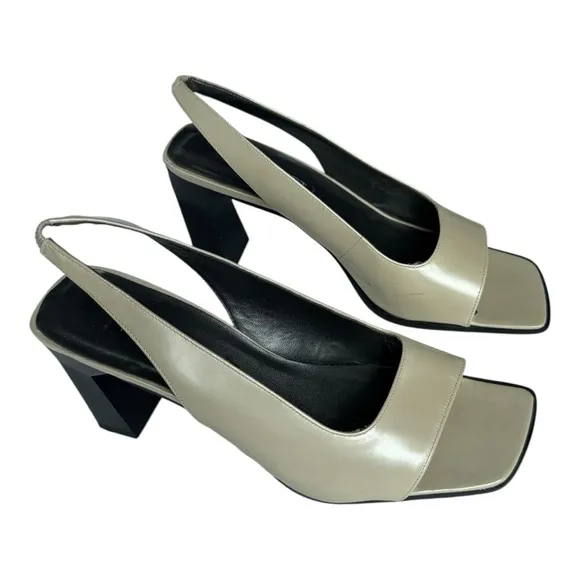 Vintage Nine West Slingback Heels | 90s Square Toe Block Heels | Size 10M
