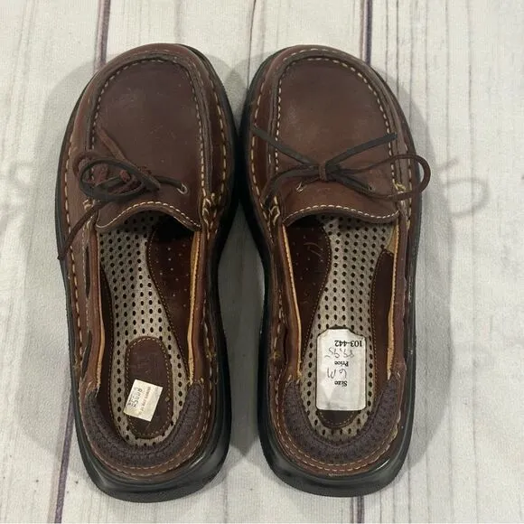 Vintage Rare Born Handcrafted Leather Lace Up Moc Toe Oxfords Women Sz 6 (New)