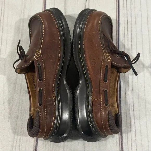 Vintage Rare Born Handcrafted Leather Lace Up Moc Toe Oxfords Women Sz 6 (New)