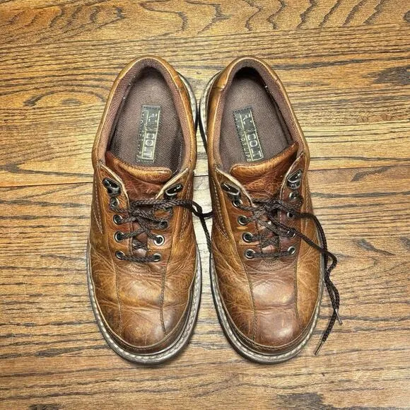 Vintage R.J. Colt Buffalo Chunky Brown Leather Platform Oxfords Men’s 7.5