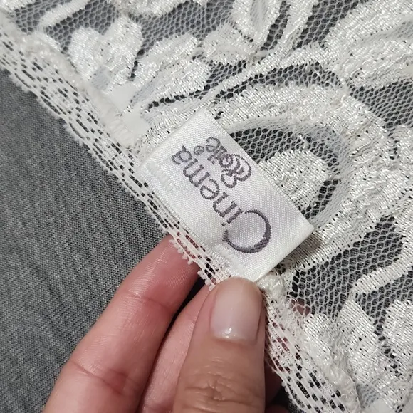 Vintage Sheer Floral Lacey Lingerie Ivory Cream Slip Chemise Tank Mini Dress
