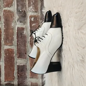 Vintage Warren Edwards Chunky Heel Leather Oxfords, Size 7.5