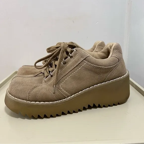 Vintage xhilaration Y2k chunky platform suede oxfords
