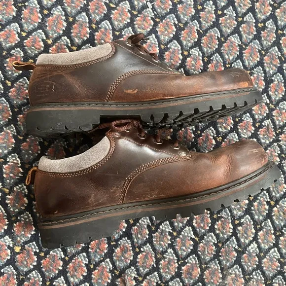 Vintage Y2K Chunky Sketchers Brown Leather Oxfords Men’s 11