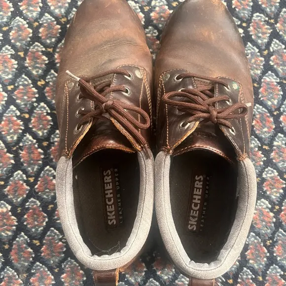 Vintage Y2K Chunky Sketchers Brown Leather Oxfords Men’s 11