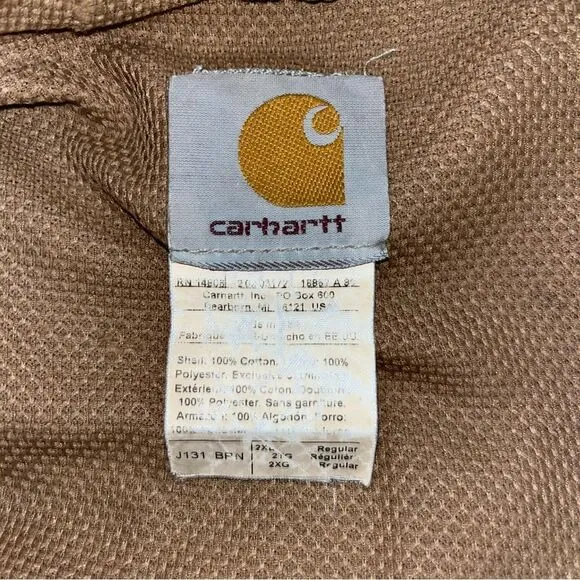 Vintage Carhartt Duck Canvas Hooded Thermal Lined Work Jacket