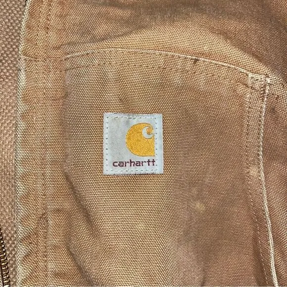 Vintage Carhartt Duck Canvas Hooded Thermal Lined Work Jacket
