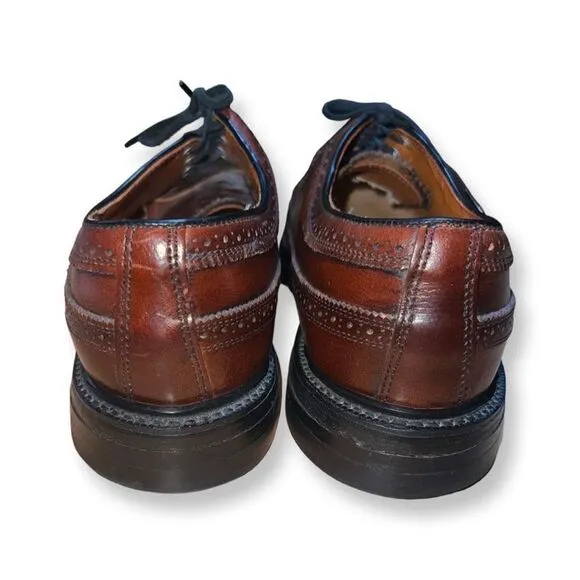 Vintage JC Penney Shoe Classics Brown Leather Longwing Wingtip Oxfords Men 10.5