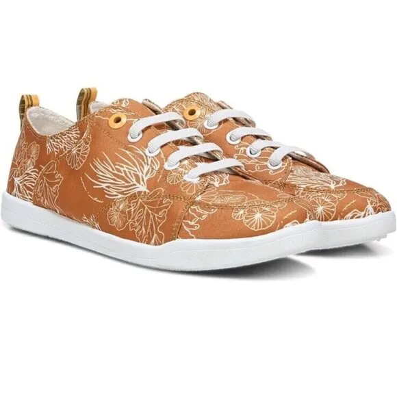 Vionic Beach Pismo Sneaker Womens 7 Medium Starfish Coral Print Supportive New