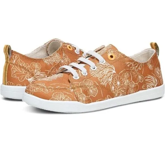 Vionic Beach Pismo Sneaker Womens 7 Medium Starfish Coral Print Supportive New
