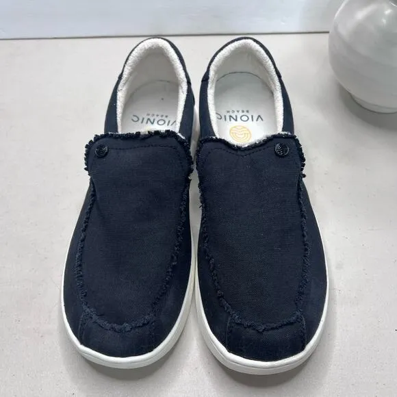 Vionic Beach Seaview Slip On Canvas Sneaker Navy Men's US 8.5M
