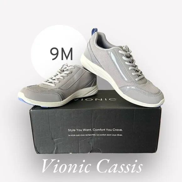 Vionic Cassis Light Grey Like New Women’s Supportive Active Shoes Sneakers 9M