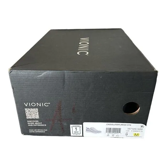Vionic Cassis Light Grey Like New Women’s Supportive Active Shoes Sneakers 9M
