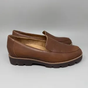 Vionic Kensley Arch Support Brown Leather Women's Loafers Shoes Size 8