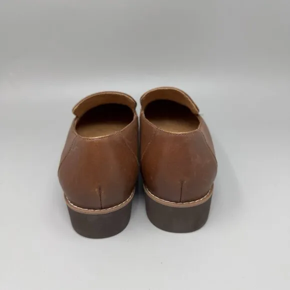 Vionic Kensley Arch Support Brown Leather Women's Loafers Shoes Size 8