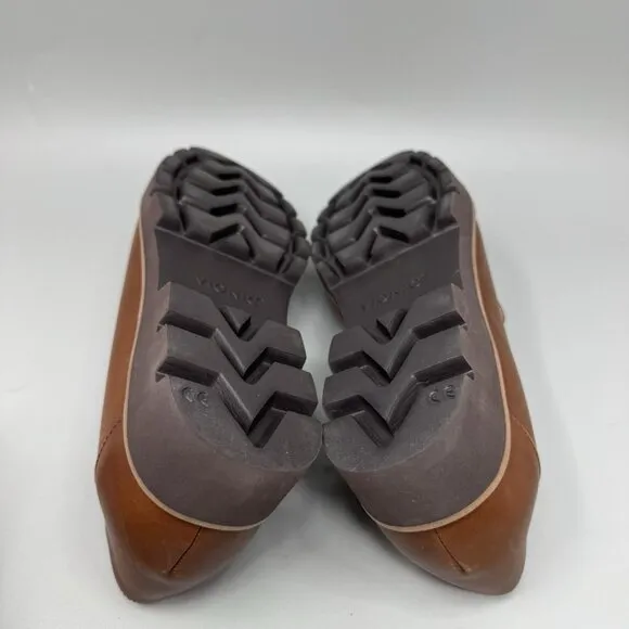 Vionic Kensley Arch Support Brown Leather Women's Loafers Shoes Size 8