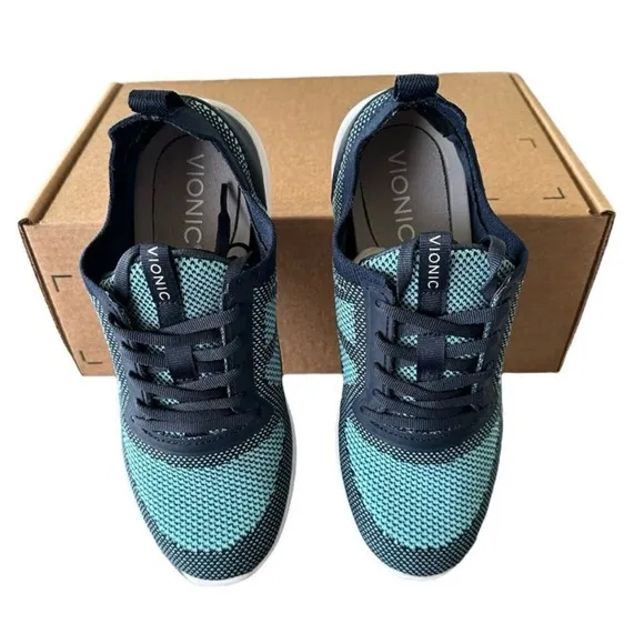 Vionic Lenora Supportive Active Sneakers Shoes Navy Women’s Size 6 New No Box