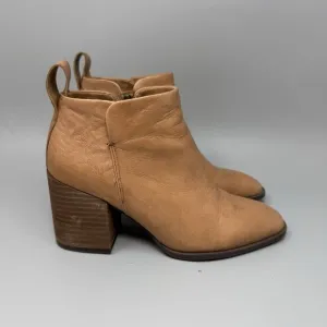 Vionic Lyssa Ankle Boots Booties Shoes Womens Size 7 Tan Leather Zip Up