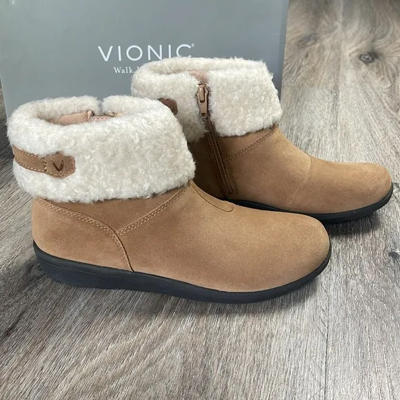 Vionic Magnolia Ruth Suede Weather Resistant Ankle Boots Size 6