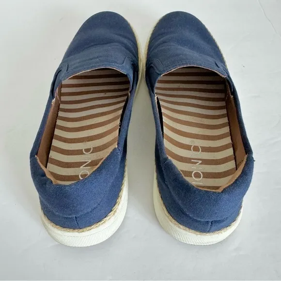 Vionic Rae Slip On Nautical Denim Canvas Espadrille Boat Shoes navy 7.5