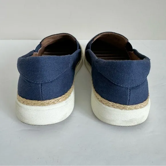 Vionic Rae Slip On Nautical Denim Canvas Espadrille Boat Shoes navy 7.5