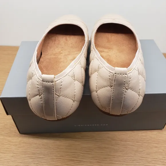 Vionic Spark Desiree Quilted Ballet Flat Shoes Comfort Supportive Nude