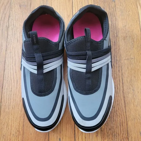 Vionic VAYDA Slip On Athletic Sneakers 8.5 Gray Black Comfort