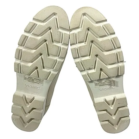 VIONIC Womens Charm Teagan Loafers Ivory Cream Nubuck Lug Soles Size 9.5 M Used