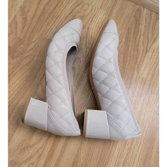 Vionic Ruby Leather Quilted Block Heels 7