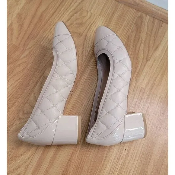 Vionic Ruby Leather Quilted Block Heels 7