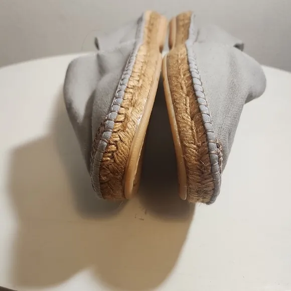 Viscata Barcelona Grey Woven Sole Espadrille Slip Ons Size 12
