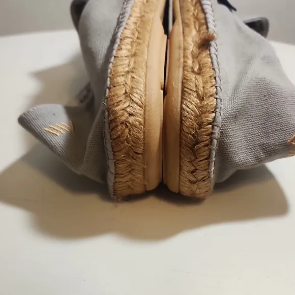 Viscata Barcelona Grey Woven Sole Espadrille Slip Ons Size 12