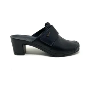 Vital Joy Black Leather Mule Clogs 0509