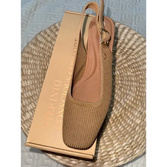 VIVAIA Square-Toe Block Heels (Melody Slingback Pro) EU/41US/9.5