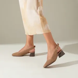 VIVAIA Square-Toe Block Heels (Melody Slingback Pro) EU/41US/9.5