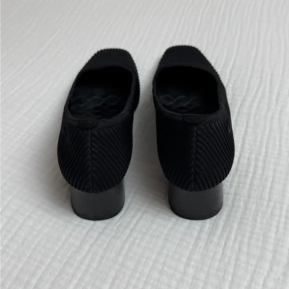 Vivana Black Square Toe Heels Size 39.5 Classic Casual