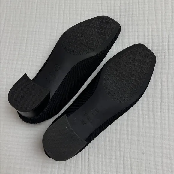 Vivana Black Square Toe Heels Size 39.5 Classic Casual