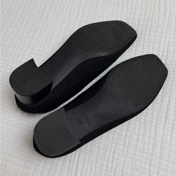 Vivana Black Square Toe Heels Size 39.5 Classic Casual
