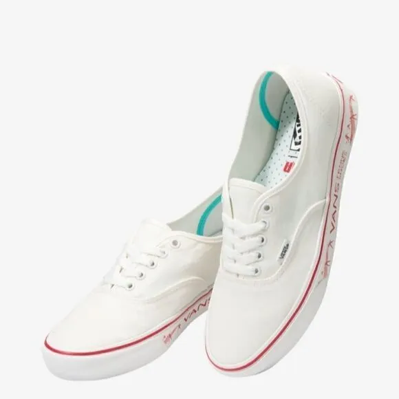 VN0A3WM748C Vans Comfycush Authent Blanc De Blanc/Red Men's - Women's