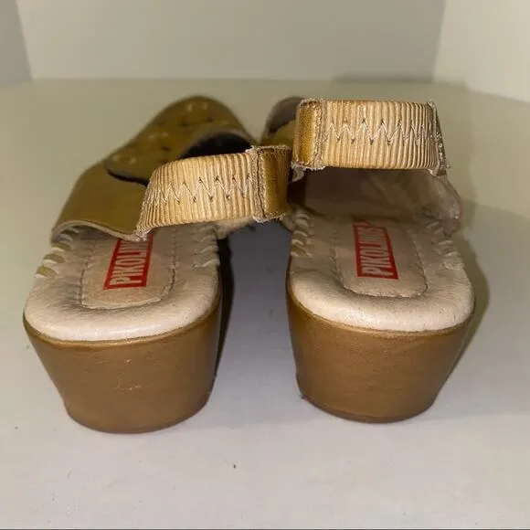 VNTG PIKOLINOS leather sling back block heels 6.5