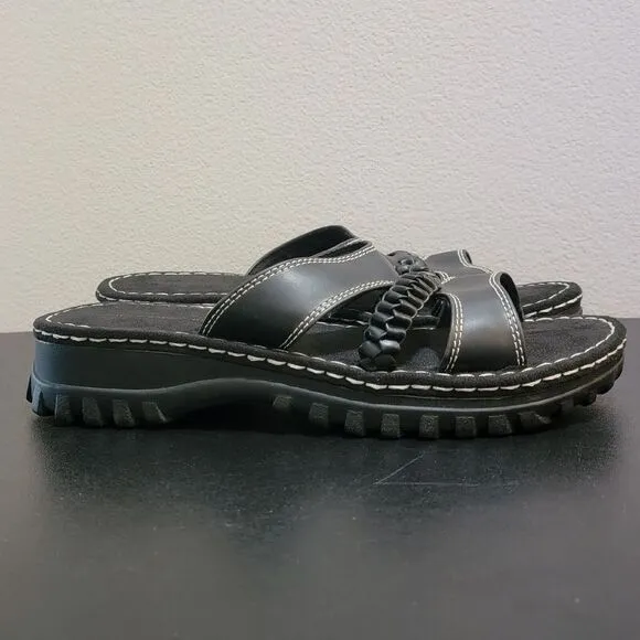 VTG 90s Lower East Side Chunky Lug Sole Jammer Platform Slide Sandals Women's 10