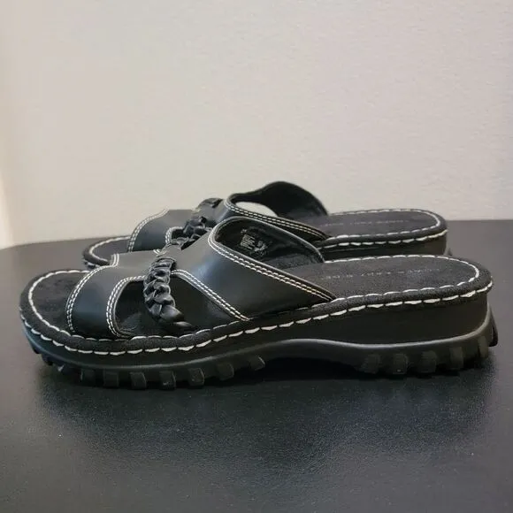 VTG 90s Lower East Side Chunky Lug Sole Jammer Platform Slide Sandals Women's 10