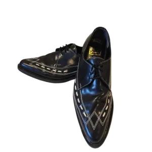 VTG T.U.K. Tredair Black  Pointed Creeper Men 9 Leather Shoes Oxfords England