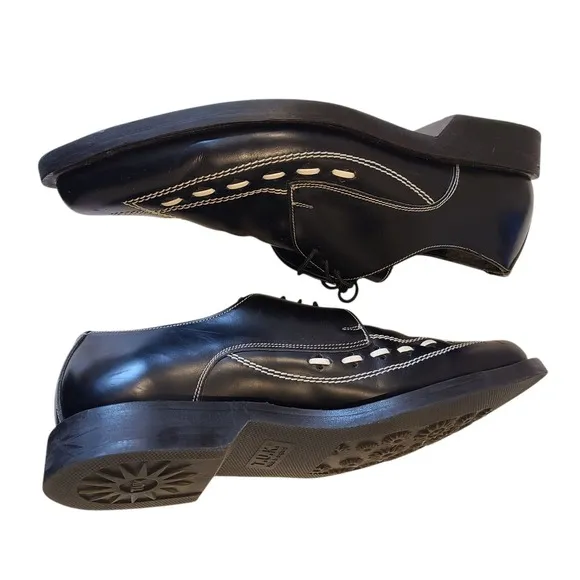 VTG T.U.K. Tredair Black  Pointed Creeper Men 9 Leather Shoes Oxfords England