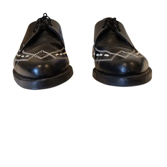 VTG T.U.K. Tredair Black  Pointed Creeper Men 9 Leather Shoes Oxfords England