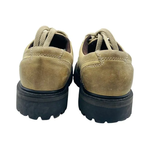 Vtg Y2K American Eagle Outfitters Beige Leather Round Toe Chunky Oxfords Sz 7