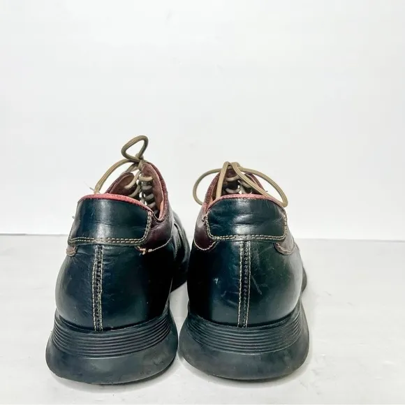 VTG Y2K Chunky Black Leather Made in Italy Oxfords Alfani Size 10.5 Men’s