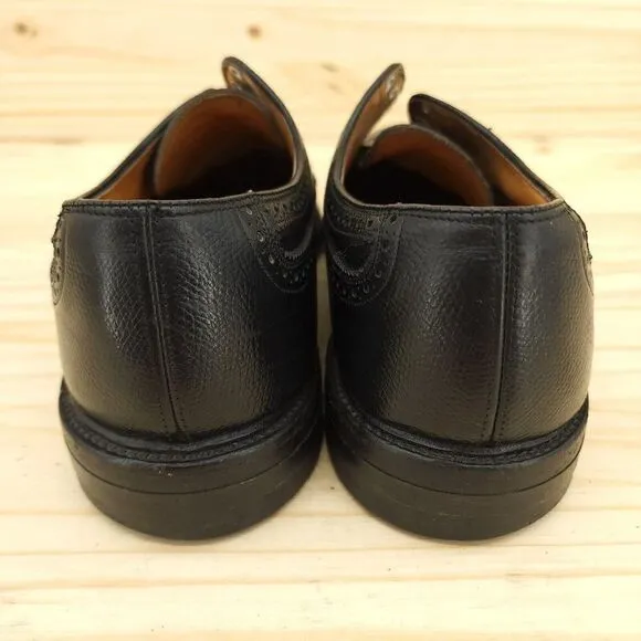 Vtg Bostonian Men's Longwing Derby Oxfords 10 EEE/E Black Pebbled Leather Shoes